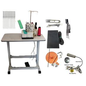 Maquina Costura Galoneira 3 Agulhas+mesa+Kit 16 Acessórios