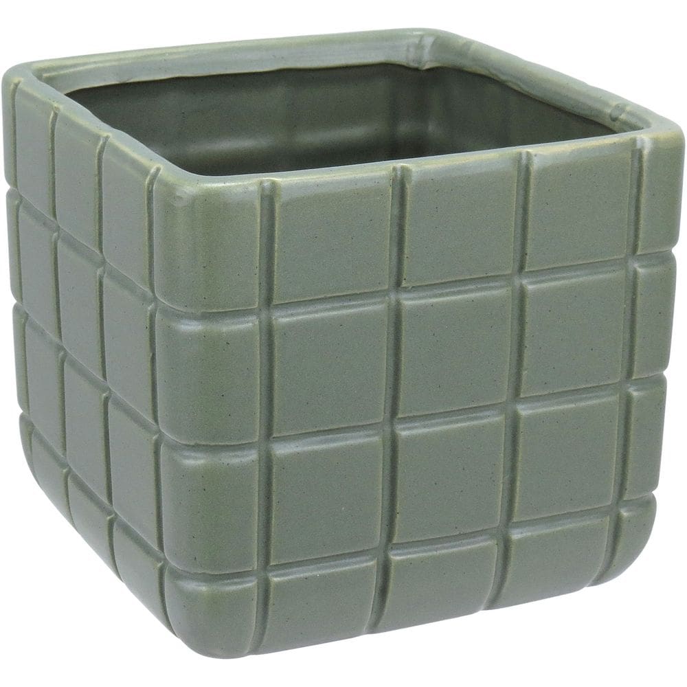 VASO DECORATIVO ENFEITE CASA HOME&CO CERÂMICA 13x15x15cm VERDE