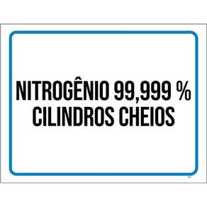 Placa Sinalização - Nitrogênio Cilindros Cheios 36X46