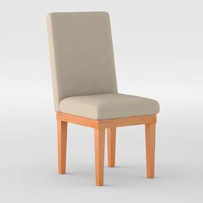 Cadeira Estofada Em Suede Sala De Jantar Bege Bege
