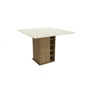 Mesa De Jantar Kappesberg Com Tampo De Madeira E Vidro 1,05m