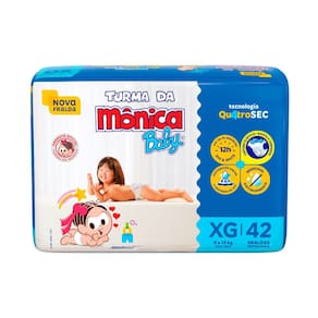 Fralda Turma da Mônica Baby Mega Tamanho XG 42 Unidades Descartáveis