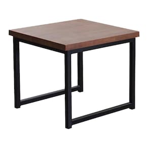 Mesa De Centro Ou Lateral Aço Preto F14 Madeira Taeda Castanho Dmobiliario Castanho