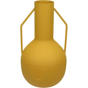 VASO DECORATIVO ENFEITE CASA GARRAFA HOME&CO METAL 20x11x11cm AMARELO