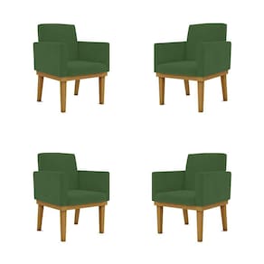 Kit 04 Poltronas Cadeira Reforçada - Escritório Verde Cor:verde