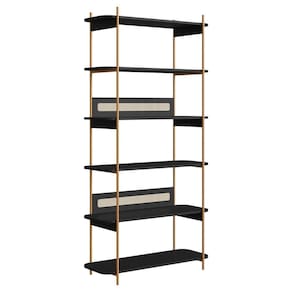 Estante 180 Cm 6 Prateleiras Pes Metal Oslo 28965 Nero Artesano Nero