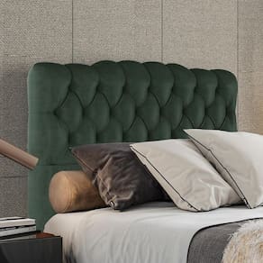 Cabeceira Casal 138 Cm Milan Veludo Verde Soon Verde
