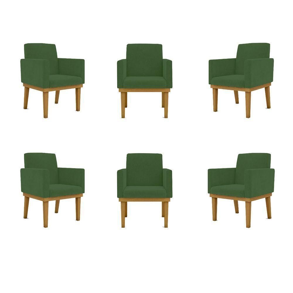 Kit 06 Poltronas Decorativa Reforçada Balaqui Decor Cor:verde