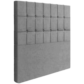 Cabeceira Solteiro 88 Cm Lots Veludo Cinza Soon Cinza