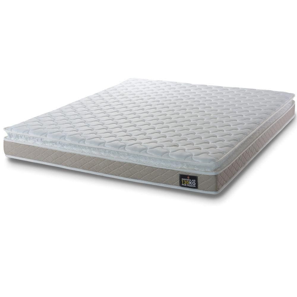Colchão Casal De Espuma D33 Hellen Premiun One Face 1,38x1,88x19 Bege/branco