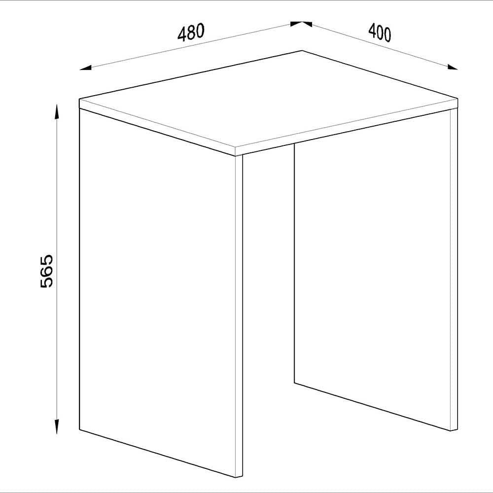 Bancada em Mdp 48cm Finish Foil Branco