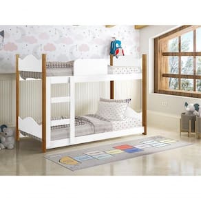 Beliche Infantil Branco Grenat Com Colchões - Gabrielli Móveis