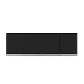 Armário Aéreo Andréia Para Cozinha Com 4 Portas 150 Cm Preto/fosco