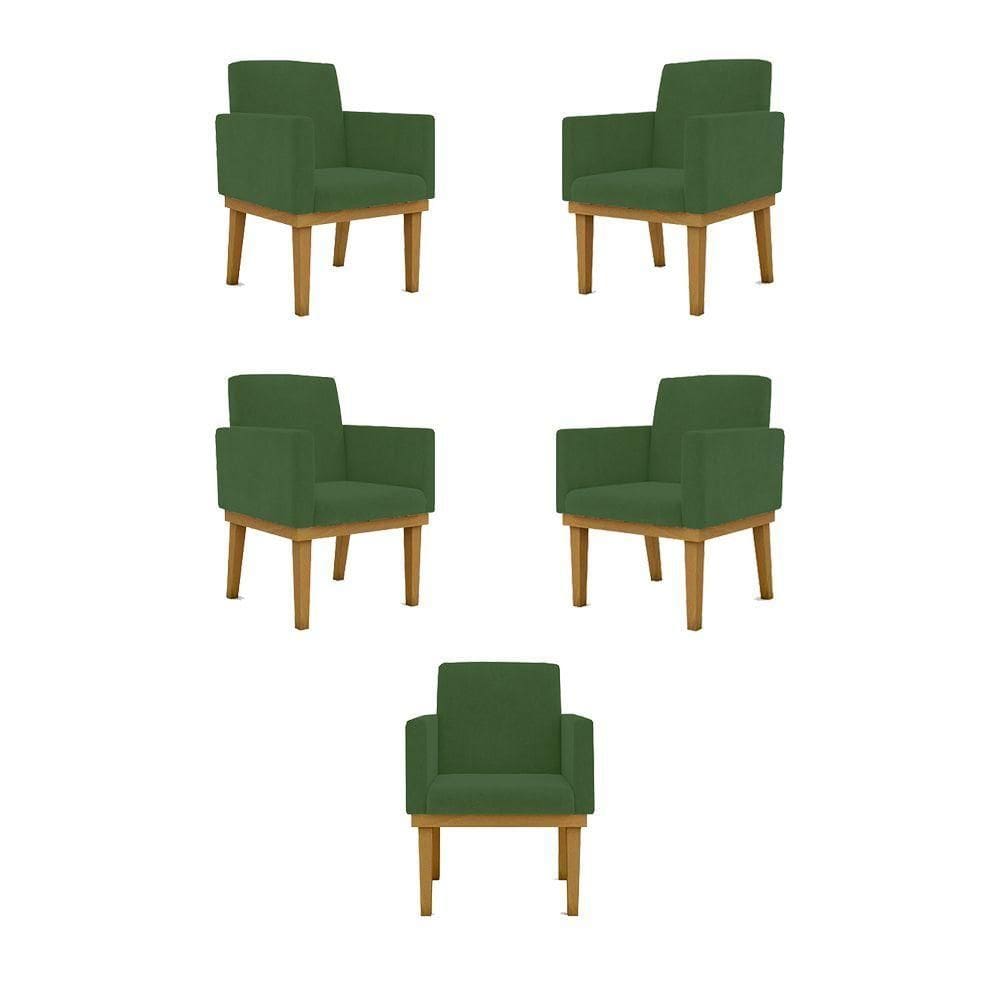 Kit 05 Poltronas Decorativa Reforçada Cor Verde