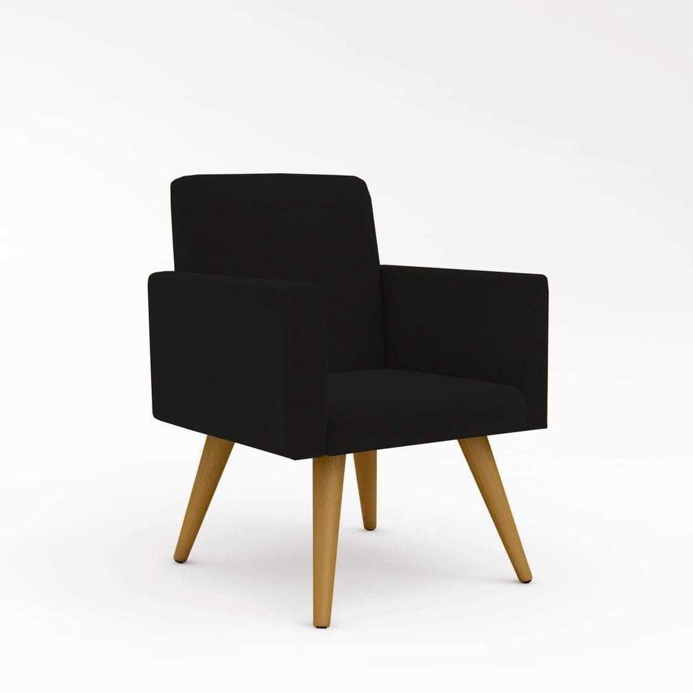 40 Poltronas Nina Corino Preto Escritorio Recepção Balaqui Cor:preto