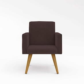 Cadeira Poltrona Para Escritório - Recepção Marrom Cor:marrom