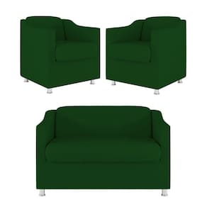 Kit 02 Poltrona Tilla Recepção + Namoradeira Sala Quarto verde
