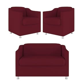 Kit 02 Poltrona Tilla Recepção + Namoradeira Sala Quarto marsala
