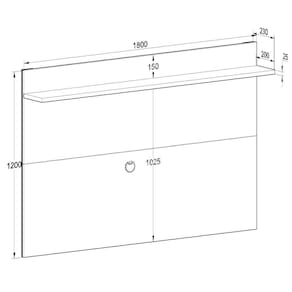 Painel Benevello 55" Mdp com Prateleira Branco com Siena