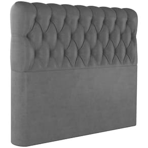Cabeceira Queen 158 Cm Vegas Veludo Cinza Soon Cinza
