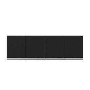 Armário Aéreo Andréia Para Cozinha Com 4 Portas 160 Cm Preto Fosco