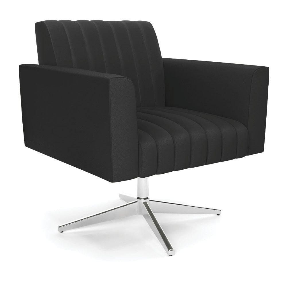 Poltrona Giratória Viena Gomada Corino Base Cromada - D`rossi Cor Preto