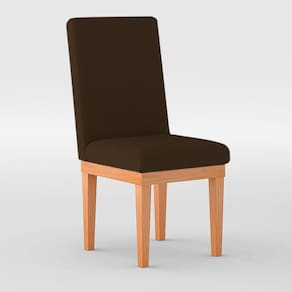 Cadeiras Estofada Com Base Suede Sala De Jantar Marrom
