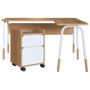 Conjunto Escritório Mesa L Gaveteiro 28003x27998 Hanover Branco Artesano Hanover Branco