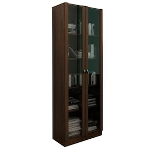 Armario Para Escritorio 2 Portas De Vidro Me4115 Rustico Tecno Mobili Rustico