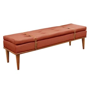 Recamier Londres Luxo Base Em Madeira Maciça Castellar Móbile Terracota