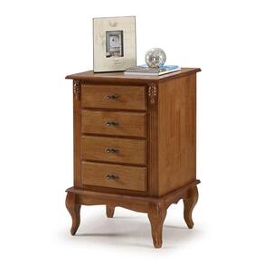 Mesa De Cabeceira Com 4 Gavetas - M560404 Cor Garapa - Verniz