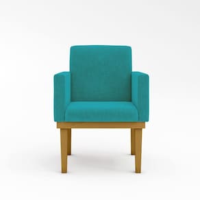 Kit 02 Cadeiras Poltronas Com Base Reforçada Para Recepção Azul TurquesaBalaqui Decorazul Turquesa
