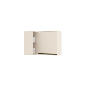 Armário Aéreo De Cozinha Canto Reto 1 Porta Connect Henn Off White