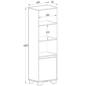Rack com Painel 50" Estante em Mdp Branco com Siena