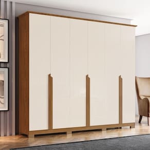Guarda Roupa Casal 6 Portas 6 Gavetas Andréas Henn Nature Com Off White