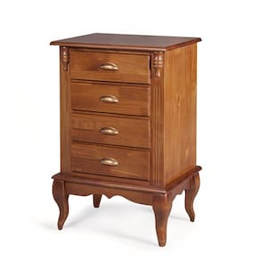 Mesa De Cabeceira 4 Gavetas Hannover - M560817 Cor Imbuia - Verniz