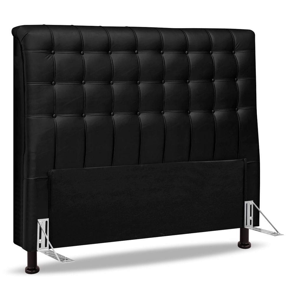 Cabeceira Cama Box Casal Ciara 140cm Botonê Com Frame Sintético Preto