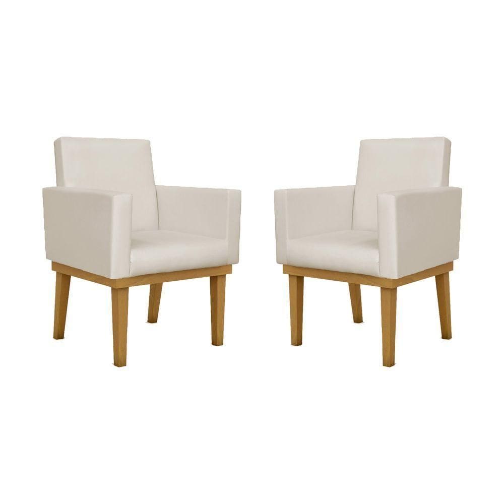 Kit 02 Poltronas Courino Cor bege