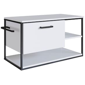 Gabinete Suspenso Para Cuba Banheiro 1 Pt Basc P1007 Preto Branco Pp Preto Branco