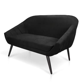 Namoradeira Giovana 02 Lugares Suede de Ferro Preto