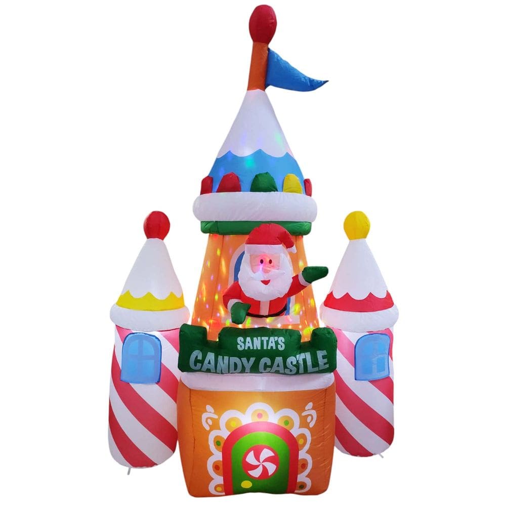 Castelo Natalino Inflavel Led Natal Elétrico Papai Noel Grande Decoração Iluminação Festas Enfeite