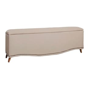 Calçadeira Sapateira Baú Holanda 195cm De Largura Linho Star Confort Capuccino