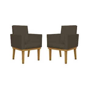 Kit 02 Poltronas Decorativa Reforçada Courino marrom