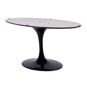 Base Mesa Saarinen Tulip Jantar Oval Pequena - Preta