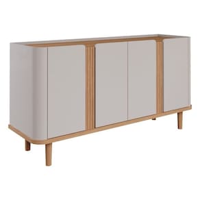 Buffet Sala De Jantar 100% Mdf 4 Portas Eva Cimol Off White/Nature Off White/Nature