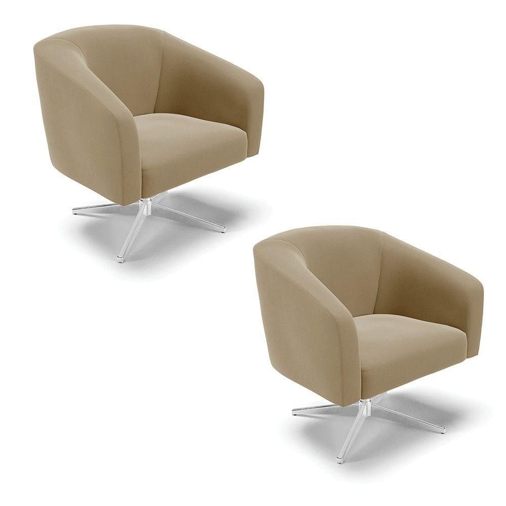 Kit 02 Poltronas Stella Marrom Rato