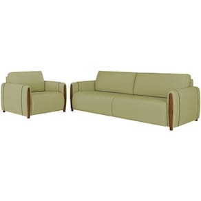 Kit Sofa 223 Cm E Poltrona Decorativa Linho Tce 1027 Moll Tce 1027