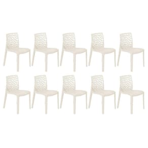 Kit 10 Cadeiras De Jantar Cozinha Gruvyer Creme
