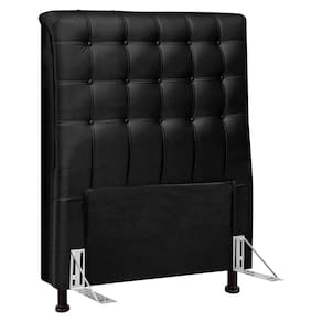 Cabeceira Cama Box Solteiro Ciara 90cm Botonê Com Frame Suede Preto