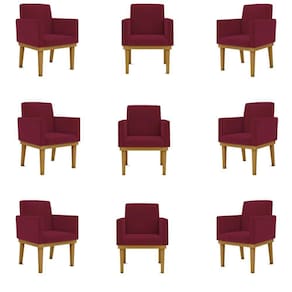 Kit 09 Poltronas Decorativa Reforçada Balaqui Decor Cor:marsala